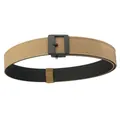 Tactical khaki double-layer nylon belt with black matte pin buckle for outdoor pants - Dark Brown