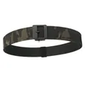 Tactical camouflage nylon belt with matte black buckle for outdoor casual wear - Black Green Camo