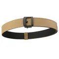 Khaki double-layered thick nylon tactical belt with black matte pin buckle - Standard Length / Dark Brown