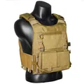 Tactical vest in coyote brown with MOLLE system and quick release buckles on mannequin - One Size / Coyote Brown