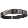 Tactical nylon double-layered belt with grey camouflage pattern and black matte pin buckle - Standard Length / Dark Gray Camouflage