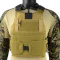 Vooraanzicht van de coyote bruine tactische vest met MOLLE-systeem en klittenband - Eén maat / Coyote Bruin