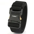 Cintura tattica in nylon nero con fibbia in lega a sgancio rapido e leve dorate - 125cm / Nero