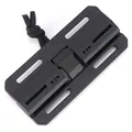 Tactical black plastic magnetic buckle for belts and vests with utility paracord attachment - Double Hole / Black