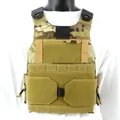 Tactical plate carrier vest in coyote brown with camouflage patterns and MOLLE system - One Size / CP Camouflage