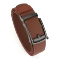 Brown woven elastic nylon belt with matte black buckle for outdoor casual wear - 120cm / Black Buckle - Coffee