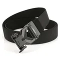 Tactical black woven elastic belt with a premium matte alloy buckle for men - Standard Length / Black