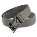 Dark grey tactical nylon belt for men with matte black automatic quick-release buckle - Dark Gray