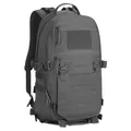 Dark grey tactical assault backpack with laser-cut MOLLE system and waterproof nylon - Wolf Grey WG