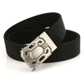 Cinturón táctico de nailon de 3,8 cm con hebilla automática de aleación de plata - 120cm / Negro