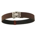 Dark brown tactical nylon belt with grey geometric metal buckle for men outdoor use - 120 / Dark Coffee