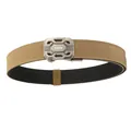 Khaki double-layer nylon tactical belt with a grey heavy-duty automatic metal buckle - 120 / Dark Brown