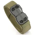 Cinturón táctico elástico para hombre en verde militar con hebilla magnética sport - 120cm / Verde Militar