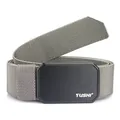 Tactische nylon riem met grijze geweven band en magnetische legering gesp - Logo Stijl (TUSHI) / donkergrijs