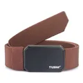 Tactische nylon riem in donkerbruin met een zwarte magnetische snelsluiting gesp - Logo Stijl (TUSHI) / Bruin