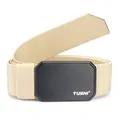 Khaki nylon tactische riem met zwarte legering gesp en TUSHI-merklogo voor heren - Logo Stijl (TUSHI) / Khaki