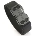 Cinturón táctico elástico magnético para hombre con tejido negro de alta densidad y hebilla tushi - 120cm / Negro