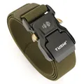 Cintura tattica elastica in nylon verde militare con fibbia in metallo a sgancio rapido - 120cm / Verde Militare
