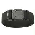 Cinturón táctico negro de nailon para hombre con hebilla magnética de liberación rápida - Estilo Cierre Estándar / Negro