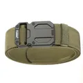 Cinturón táctico de nailon verde militar para hombre con hebilla negra de cierre rápido - Estilo Cierre Estándar / Verde Militar