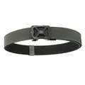 Outdoor tactical nylon belt with grey-green weave and black industrial buckle - Dark Gray / 120cm