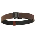 Dark brown tactical nylon belt for men featuring a black matte TUSHI automatic buckle - 120 / Dark Coffee