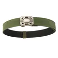 Army green tactical nylon belt with silver metal automatic buckle and woven texture - 120 / Army Green