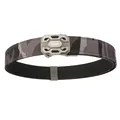 Men's double-layer tactical nylon belt with black and grey camo pattern and metal buckle - 120 / Dark Gray Camouflage