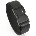 Cinturón táctico elástico negro para hombre con correa de nailon y hebilla de cierre - 120cm / Negro
