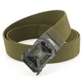 Cintura tattica in nylon verde militare con fibbia automatica in metallo e fascia elastica - Verde Militare
