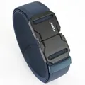 Cinturón táctico elástico azul marino para hombre con hebilla de plástico negro - 120cm / Azul zafiro