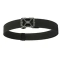 Men's tactical black woven nylon belt with X-shaped hollow automatic alloy buckle - Black / 120cm