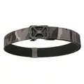 Taktischer Nylongürtel in schwarz-grauem Camouflage mit schwarzer Metallschnalle - Dunkelgraues Camo / 120cm
