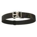 Tactical double-layer nylon belt with dark green camo and mechanical metal buckle - Black Green Camo