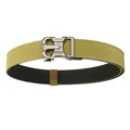 Olive green double-layer tactical nylon belt with dark gray automatic metal buckle - Coyote Brown