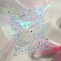 3D-geprägte Neujahrs-Feuerwerk-Nagelsticker in Blau und Gelb, Modell M-932 - Blau Gelb Weiß Feuerwerk Stil (M-932)