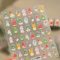5D geprägte Weihnachts-Schneemann-Nagelaufkleber mit Schneeflocken TS-4187 - Süßer Schneemann Stil (TS-4187)