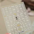 5D embossed nail art stickers featuring white Chinese knots and golden bow designs - White Chinese Frog Button Embossed Style (TS-4198)