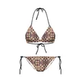 Ensemble bikini deux pièces à licou avec imprimés géométriques et culotte nouée sur le côté - M Taille Unique / Haut Et Bas / Style Géométrique Tribal (Y03035)
