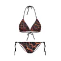 Détail macro du tissu bikini avec imprimé numérique de lave orange et magma vibrant - M Taille Unique / Haut Et Bas / Style de Motif de Lave (Y03015)