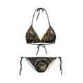 Détail de bikini steampunk avec imprimé engrenages et attaches sur les côtés - M Taille Unique / Haut Et Bas / Style Engrenages Steampunk (Y03017)