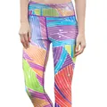 Leggings de yoga de cintura alta para mujer con estampado digital geométrico vibrante - S / Bottoms / Estampado Abstracto Colorido