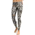 Slim fit high waist women's leggings with realistic forest tree and leaf camouflage print - S / Jungle Withered Leaf Camo Style (KDK1650)