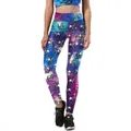 Women's galaxy unicorn yoga set featuring high-waisted leggings and racerback crop top - S / Bottoms