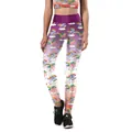 Completo yoga donna con stampa unicorno arcobaleno e leggings viola a vita alta - S / Bottoms
