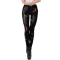 Women's slim fit black leggings with colorful cat eye digital print and glossy finish - S / Colorful Cat Eyes Print Style (WKDK1078)