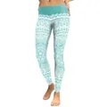 Legging de yoga taille haute pour femme avec imprimé mandala blanc sur tissu bleu tiffany - Mandala Bleu Tiffany(KDK1724)