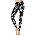 Leggings noirs à taille haute pour femmes avec imprimé numérique crâne blanc - S / Style Squelette Coeur Noir (WKYK1014)
