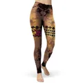Leggings taille haute Halloween avec imprimés citrouilles et chauves-souris Trick or Treat - S / Style Trick or Treat Vintage (WKYK1002)