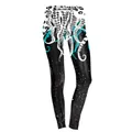 High-Waist-Leggings mit Galaxie-Print und blauen Oktopus-Tentakeln für Damen - S / Schwarzer Galaxie-Druck